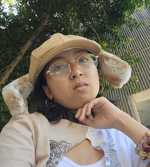 Selfie of a student wearing dog ears