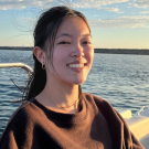 Tiffany Chan sitting in a boat